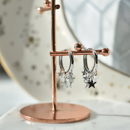 Dangle Hoop Earrings 14k Gold